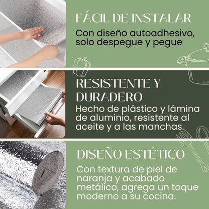 Papel de Aluminio con Adhesivo para Cocina