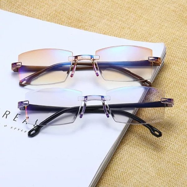 Gafas de Lectura Ultraligeras con Corte de diamante bifocal Poregresivas y Anti-Azul