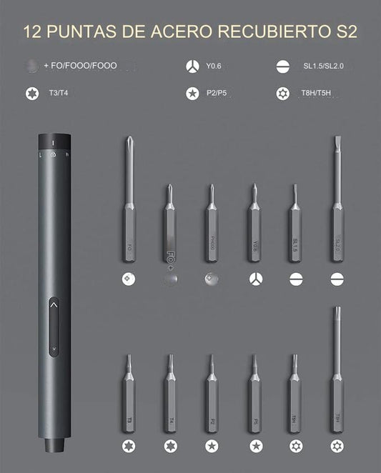 Mini Destornillador Eléctrico con 50 Puntas